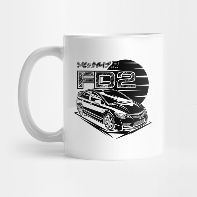 Civic FD2 Type R - Black Print by WINdesign